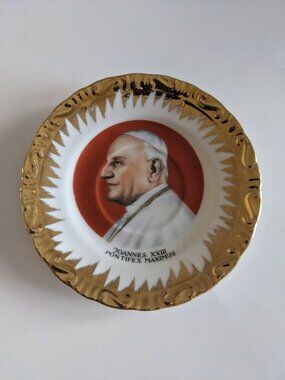 Pope St John XXIII Decorative Small Plate Wall Ornament Vintage